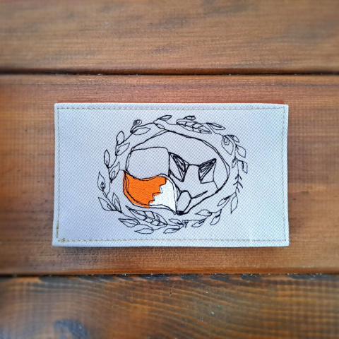 Portfel skóra papierowa haftowany śpiący lis