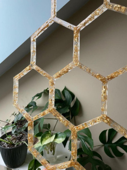 Podpórka do roślin plaster miodu ze złotą folią XL podświetlana